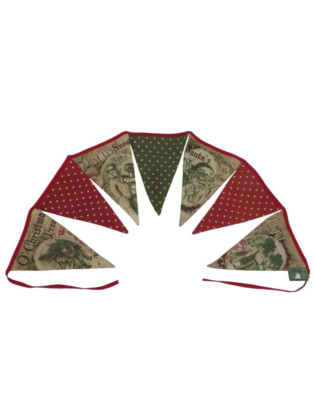 Bethany Lowe Christmas Holiday Red Green Reversible Pennant Flag Garland NEW